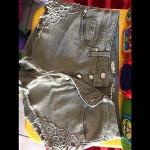 Green high rise shorts!